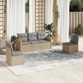 Garden sofa set with 5-piece synthetic rattan beige cushions by , Garden sets - Ref: Foro24-3258251, Price: 310,44 €, Discoun...