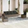6-piece garden furniture set with gray synthetic rattan cushions by , Garden sets - Ref: Foro24-3258266, Price: 345,83 €, Dis...