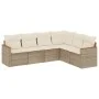Garden sofa set with cushions 6 pieces beige synthetic rattan by , Garden sets - Ref: Foro24-3258404, Price: 436,05 €, Discou...