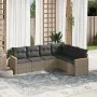 6-piece garden furniture set with gray synthetic rattan cushions by , Garden sets - Ref: Foro24-3258406, Price: 373,49 €, Dis...