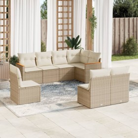 Garden sofa set with beige cushions 8 pcs PE rattan by , Garden sets - Ref: Foro24-3258446, Price: 527,39 €, Discount: %