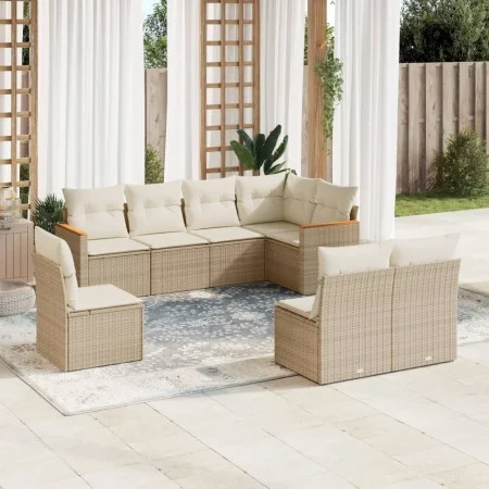 Garden sofa set with beige cushions 8 pcs PE rattan by , Garden sets - Ref: Foro24-3258446, Price: 537,06 €, Discount: %