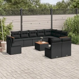 Garden sofa set 11 pieces and black synthetic rattan cushions by , Garden sets - Ref: Foro24-3258478, Price: 658,24 €, Discou...