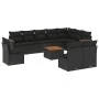 Set mit 11 Stück Gartensofas und Kissen synthetisches Rattan schwarz von , Gartensets - Ref: Foro24-3258478, Preis: 659,35 €,...