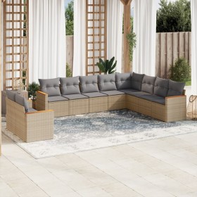 Garden sofa set with beige cushions 10 pieces synthetic rattan by , Garden sets - Ref: Foro24-3258517, Price: 654,07 €, Disco...
