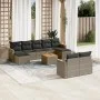 Garden sofa set 10 pieces with gray synthetic rattan cushions by , Garden sets - Ref: Foro24-3258812, Price: 572,08 €, Discou...