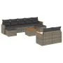 Garden sofa set 10 pieces with gray synthetic rattan cushions by , Garden sets - Ref: Foro24-3258812, Price: 572,08 €, Discou...