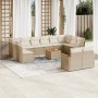 Set Gartensofas mit Kissen 13 Stück synthetisches Rattan beige von , Gartensets - Ref: Foro24-3258852, Preis: 869,12 €, Rabat...