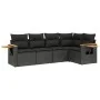 5-teiliges Gartenmöbel-Set und Kissen aus synthetischem Rattan schwarz von , Gartensets - Ref: Foro24-3259185, Preis: 376,72 ...
