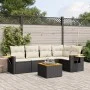 6-piece garden sofa set and black synthetic rattan cushions by , Garden sets - Ref: Foro24-3259193, Price: 370,09 €, Discount: %