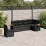 Set aus 6-teiligen Gartensofas und Kissen Kunstrattan schwarz von , Gartensets - Ref: Foro24-3259255, Preis: 451,78 €, Rabatt: %