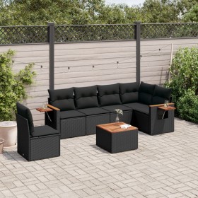 7-piece garden dining set and black synthetic rattan cushions by , Garden sets - Ref: Foro24-3259262, Price: 497,77 €, Discou...