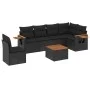 7-piece garden dining set and black synthetic rattan cushions by , Garden sets - Ref: Foro24-3259262, Price: 471,37 €, Discou...