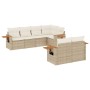 Set aus 7-teiligen Gartensofas und Kissen, synthetisches Rattan, beige von , Gartensets - Ref: Foro24-3259384, Preis: 577,24 ...