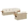 Set of 7-piece garden sofas and beige synthetic rattan cushions by , Garden sets - Ref: Foro24-3259384, Price: 567,01 €, Disc...
