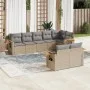 Juego de sofás de jardín con cojines beige 8 pzas ratán PE de , Conjuntos de jardín - Ref: Foro24-3259392, Precio: 561,00 €, ...