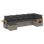 7-piece garden sofa set with gray PE rattan cushions by , Garden sets - Ref: Foro24-3259435, Price: 461,65 €, Discount: %