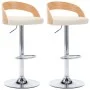 Kitchen stools 2 pcs synthetic leather curved wood cream by vidaXL, Kitchen stools - Ref: Foro24-283147, Price: 259,46 €, Dis...