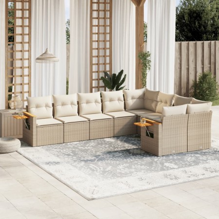 Set mit 9 Gartensofas mit beigen Kissen aus synthetischem Rattan von , Gartensets - Ref: Foro24-3259545, Preis: 679,92 €, Rab...