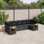 7-teiliges Garten-Esszimmerset und Kissen synthetisches Rattan schwarz von , Gartensets - Ref: Foro24-3259507, Preis: 491,57 ...