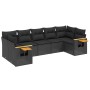 7-teiliges Garten-Esszimmerset und Kissen synthetisches Rattan schwarz von , Gartensets - Ref: Foro24-3259507, Preis: 509,48 ...