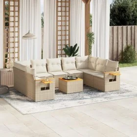 Gartensofa-Set mit beigen Kissen, 10-teilig, synthetisches Rattan von , Gartensets - Ref: Foro24-3259524, Preis: 700,48 €, Ra...