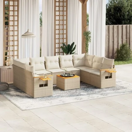Garden sofa set with beige cushions 10 pieces synthetic rattan by , Garden sets - Ref: Foro24-3259524, Price: 700,48 €, Disco...