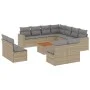 Garden sofa set 12 pieces and brown synthetic rattan cushions by , Garden sets - Ref: Foro24-3224183, Price: 705,74 €, Discou...