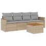 Garden sofa set with 5-piece synthetic rattan beige cushions by , Garden sets - Ref: Foro24-3258181, Price: 306,00 €, Discoun...