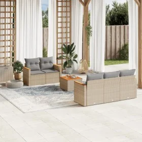 Garden sofa set with 6-piece synthetic rattan beige cushions by , Garden sets - Ref: Foro24-3258188, Price: 410,86 €, Discoun...