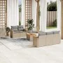 Garden sofa set with 6-piece synthetic rattan beige cushions by , Garden sets - Ref: Foro24-3258188, Price: 410,86 €, Discoun...
