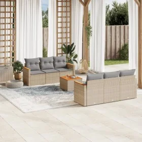 Set aus 7-teiligen Gartensofas und Kissen, synthetisches Rattan, beige von , Gartensets - Ref: Foro24-3258195, Preis: 468,46 ...