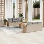 Set of 7-piece garden sofas and beige synthetic rattan cushions by , Garden sets - Ref: Foro24-3258195, Price: 468,46 €, Disc...