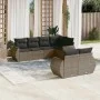 7-piece garden sofa set with gray PE rattan cushions by , Garden sets - Ref: Foro24-3253947, Price: 516,23 €, Discount: %