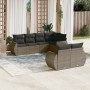 7-teiliges Gartensofa-Set mit grauen PE-Rattan-Kissen von , Gartensets - Ref: Foro24-3253947, Preis: 516,71 €, Rabatt: %