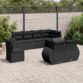 8-teiliges Gartensofa-Set und schwarze synthetische Rattankissen von , Gartensets - Ref: Foro24-3253972, Preis: 577,06 €, Rab...