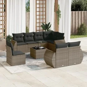 9-piece garden furniture set and gray synthetic rattan cushions by , Garden sets - Ref: Foro24-3253987, Price: 625,78 €, Disc...