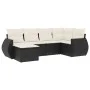 6-piece garden sofa set and black synthetic rattan cushions by , Garden sets - Ref: Foro24-3253993, Price: 393,75 €, Discount: %