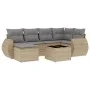 7-piece garden sofa set and beige synthetic rattan cushions by , Garden sets - Ref: Foro24-3254006, Price: 477,44 €, Discount: %