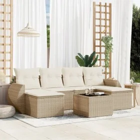 7-piece garden sofa set and beige synthetic rattan cushions by , Garden sets - Ref: Foro24-3254065, Price: 501,87 €, Discount: %