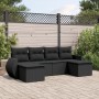 6-teiliges Gartensofa-Set und schwarze synthetische Rattankissen von , Gartensets - Ref: Foro24-3254052, Preis: 388,24 €, Rab...