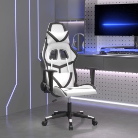Schwarz-weißer Gaming-Stuhl aus Kunstleder von , Gaming-Stühle - Ref: Foro24-3143674, Preis: 115,91 €, Rabatt: %