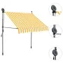 Manual retractable awning with white and orange LED 100 cm by , Awnings - Ref: Foro24-145855, Price: 84,95 €, Discount: %
