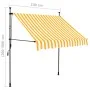 Manual retractable awning with white and orange LED 100 cm by , Awnings - Ref: Foro24-145855, Price: 84,95 €, Discount: %