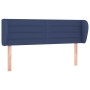 Cabecero de tela azul 147x23x78/88 cm