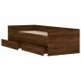 Brown oak bed frame with drawers 90x190 cm by , Beds and slatted bases - Ref: Foro24-3207356, Price: 164,29 €, Discount: %