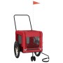 Haustier-Fahrradanhänger, Eisen-Oxford-Stoff, Rot, Schwarz von , Kinderwagen für Haustiere - Ref: Foro24-93943, Preis: 103,75...