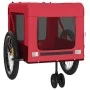 Haustier-Fahrradanhänger, Eisen-Oxford-Stoff, Rot, Schwarz von , Kinderwagen für Haustiere - Ref: Foro24-93943, Preis: 109,29...