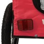 Remolque de bicicleta mascotas hierro tela Oxford rojo negro