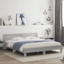 Cama con cabecero madera de ingeniería gris Sonoma 180x200 cm